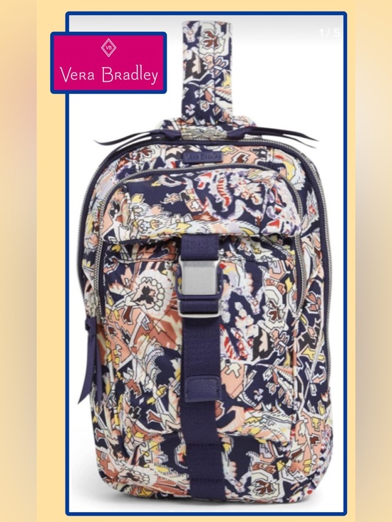 Vera Bradley Handbags - 🆕 Vera Bradley Twill Utility Sling Crossbody Backpack Bag Tangier Paisley Travel